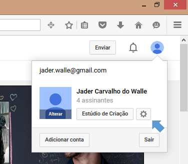 Botão Configurações