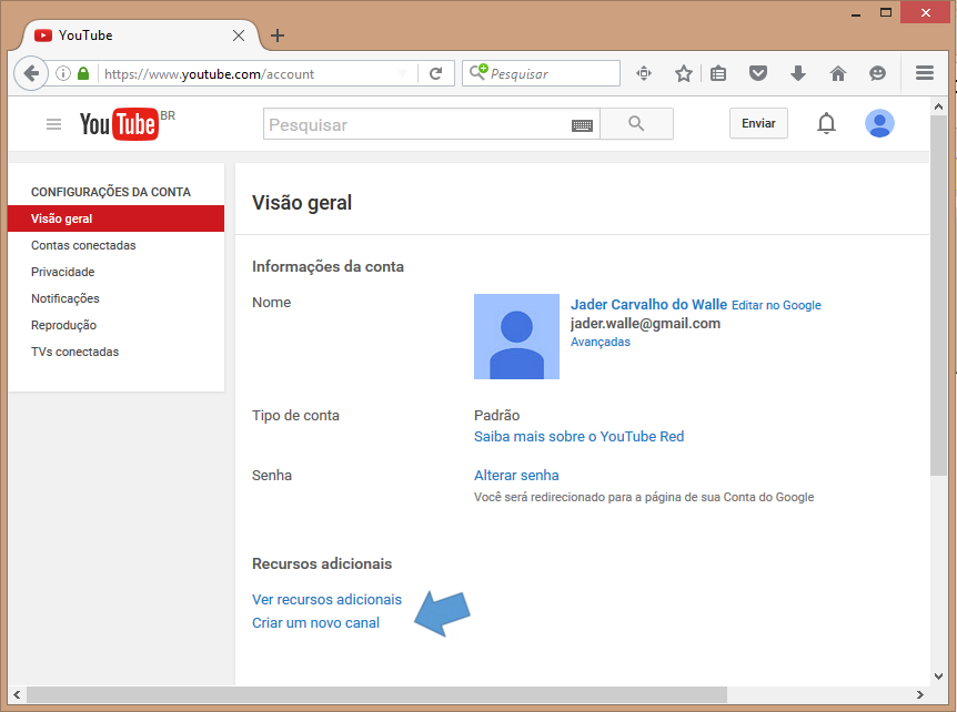 Criando um segundo canal no YouTube