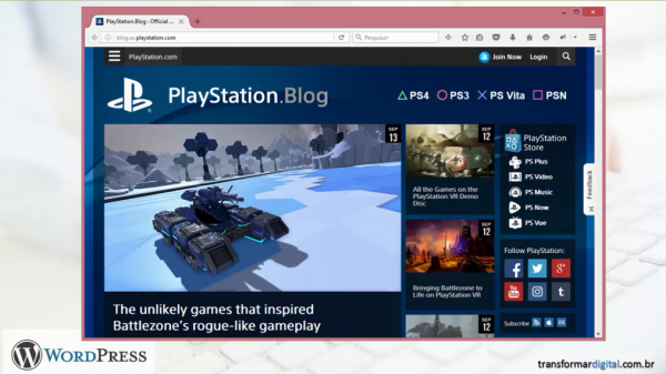 Blog Playstation - Desenvolvido em WordPress