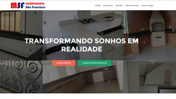Página inicial de um site institucional em WordPress